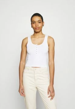 Abercrombie & Fitch BARE HENLEY TANK - Top - White