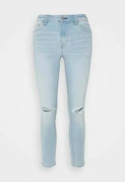 Abercrombie & Fitch LIGHT DESTROY MRSS ANKLE - Jeans Skinny Fit - Light Wash