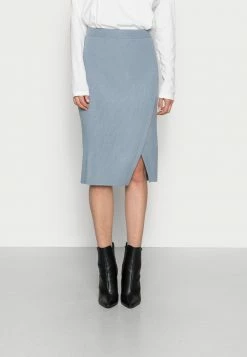 Abercrombie & Fitch SWEATER WRAP MIDI - Pencil Skirt - Tradewinds Blue