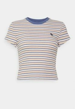 Abercrombie & Fitch ICON BABY CREW TEE FALL - Print T-shirt - White/blue -Abercrombie & Fitch Shop 373f6276ea944a2ab0957d2c63a22b9b