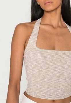 Abercrombie & Fitch BARE SEAMLESS HALTER TANK SPACE - Top - Beige -Abercrombie & Fitch Shop 37689355578841c08697cc6e2d608c83