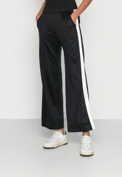 Abercrombie & Fitch LNY TRICOT WIDE LEG - Tracksuit Bottoms - Black