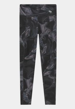Abercrombie & Fitch CHAIN ACTIVE - Leggings - Trousers - Dark Marble