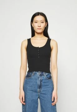 Abercrombie & Fitch BARE HENLEY TANK - Top - Black