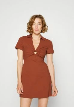 Abercrombie & Fitch O RING SHIRTDRESS - Day Dress - Brown