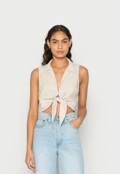 Abercrombie & Fitch BARE TIE FRONT - Top - Flax