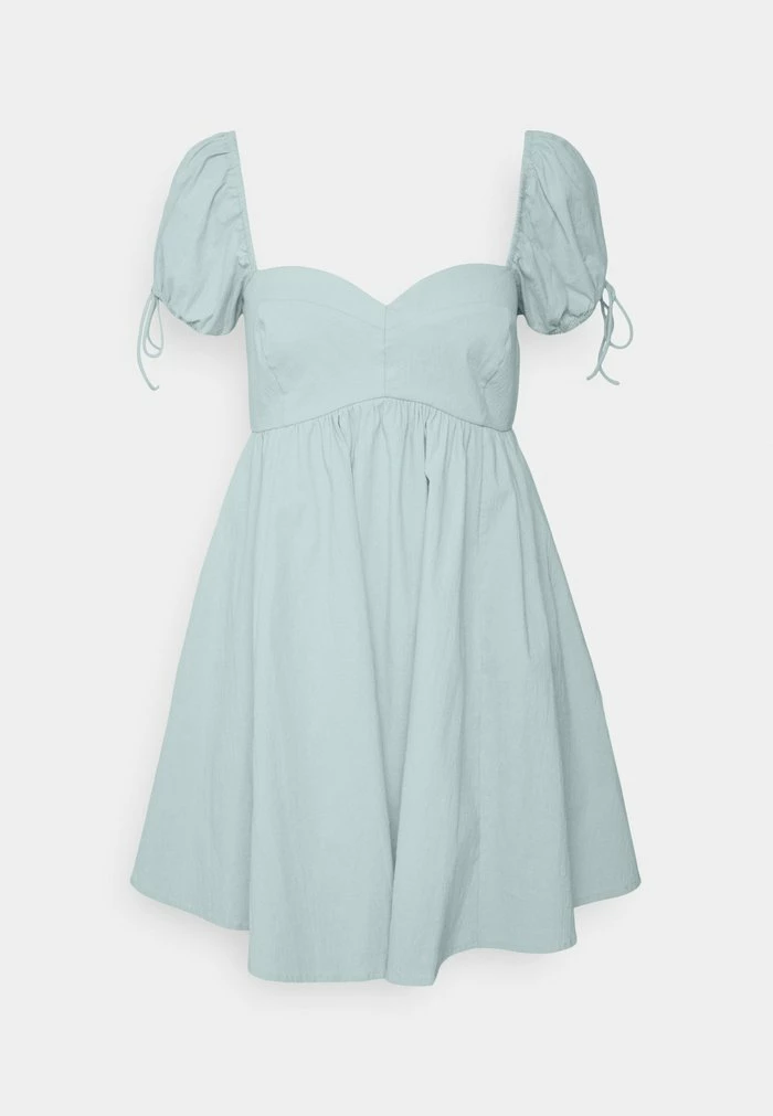 Abercrombie & Fitch PUFF TIE SLEEVE BABYDOLL MINI - Day Dress - Blue 6 Abercrombie & Fitch PUFF TIE SLEEVE BABYDOLL MINI - Day Dress - Blue - Image 6