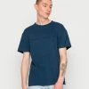 Abercrombie & Fitch RELAXED CROSS CHEST LOGO - Print T-shirt - Navy
