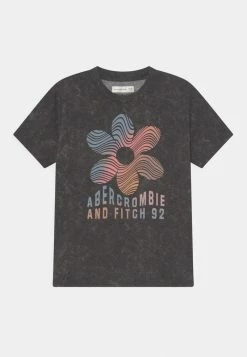 Abercrombie & Fitch ABSTRACT WARP TEE - Print T-shirt - Black Ash Wash