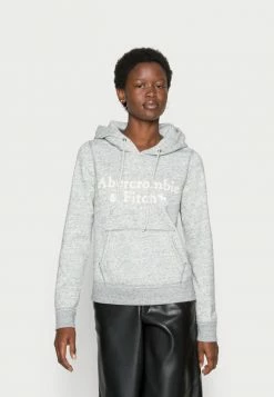 Abercrombie & Fitch HERITAGE LOGO POPOVER - Sweatshirt - Grey