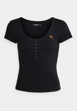 Abercrombie & Fitch ICON HENLEY - Basic T-shirt - Black Beauty -Abercrombie & Fitch Shop 45505631874c4023a91ff389d38f6286