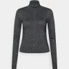 Abercrombie & Fitch SHINE SLIM TURTLENECK - Jumper - Black
