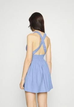 Abercrombie & Fitch PLUNGE SCRUNCHIE STRAP SKORT - Day Dress - Blue -Abercrombie & Fitch Shop 47b0eea02e6443b593b3023f48fedaab