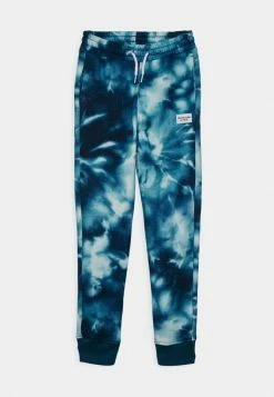Abercrombie & Fitch THRIFTED GIFT PATCH DYE EFFECT UNISEX - Tracksuit Bottoms - Blue