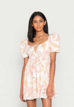 Abercrombie & Fitch KEYHOLE BABYDOLL - Day Dress - Yellow Wave