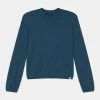 Abercrombie & Fitch MOCKNECK CINCH WAIST - Long Sleeved Top - Blue