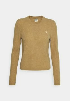 Abercrombie & Fitch SLIM CREW - Jumper - Brown Heather -Abercrombie & Fitch Shop 48c6dbf371e8473f94f0a5ef26d67b58