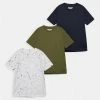 Abercrombie & Fitch CURVED HEM 3 PACK - Print T-shirt - White Splatter Multipack