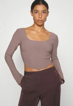 Abercrombie & Fitch Long Sleeved Top - Deep Taupe -Abercrombie & Fitch Shop 493e588c5e144f61a03f2c00eed6f158