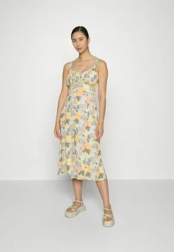 Abercrombie & Fitch BUTTON THROUGH SLIM MIDI - Maxi Dress - Multi-coloured