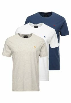 Abercrombie & Fitch 3 PACK - Basic T-shirt - Blue/white/grey -Abercrombie & Fitch Shop 4c6e5100002d414398e5a06c50b06403