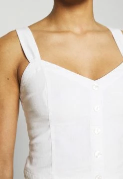 Abercrombie & Fitch PLEATED WIDE STRAP BUTTON THRU - Top - White 9 Abercrombie & Fitch PLEATED WIDE STRAP BUTTON THRU - Top - White -Abercrombie & Fitch Shop 4f29c84ec4e74691a5959d3aa9efec67