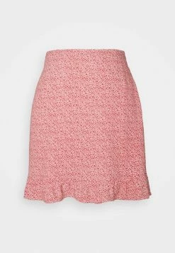 Abercrombie & Fitch RUFFLE SKIRT - Mini Skirt - Red