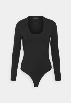 Abercrombie & Fitch ESSENTIAL CREW BODYSUIT - Long Sleeved Top - Black -Abercrombie & Fitch Shop 5410206db8834516af2d9250962b8bf9