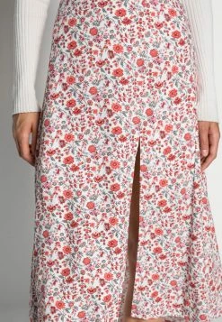 Abercrombie & Fitch WEBEX SLIT MIDI CHASE - A-line Skirt - White -Abercrombie & Fitch Shop 5436070fdb56452cb7d1bbca79ffdb7b