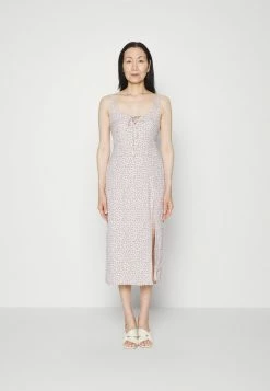 Abercrombie & Fitch RUFFLE FLIRTY DRESS - Shift Dress - White