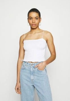 Abercrombie & Fitch BARE SMOCKED CAMI - Top - White