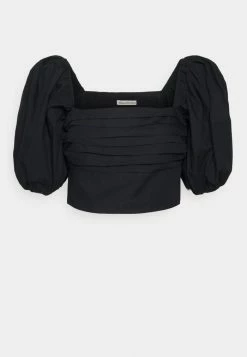 Abercrombie & Fitch STRAIGHT NECK PUFF - Print T-shirt - Black