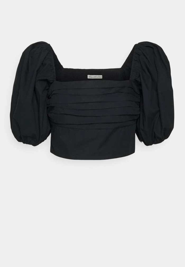 Abercrombie & Fitch STRAIGHT NECK PUFF - Print T-shirt - Black 1 Abercrombie & Fitch STRAIGHT NECK PUFF - Print T-shirt - Black