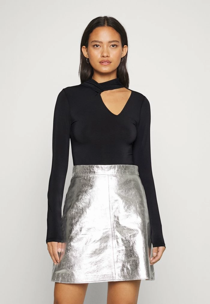 Abercrombie & Fitch DRAPED CUTOUT - Long Sleeved Top - Black 1 Abercrombie & Fitch DRAPED CUTOUT - Long Sleeved Top - Black