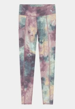 Abercrombie & Fitch ACTIVE - Leggings - Trousers - Purple/off-white