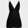 Abercrombie & Fitch PLUNGE NECK STRAPPY SKORT - Day Dress - Black Beauty
