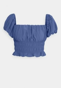 Abercrombie & Fitch CHASE SMOCKED PUFF - Blouse - Blue Marlin -Abercrombie & Fitch Shop 5c4ee48c9e1c4f25b0ca64b5eda16860