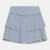 Abercrombie & Fitch WRAP SKORT - Mini Skirt - Blue Floral