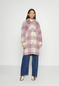 Abercrombie & Fitch NEW LONG SHACKET - Short Coat - Pink Exploded