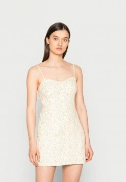 Abercrombie & Fitch CORSET SEAMED DRESS - Day Dress - Yellow