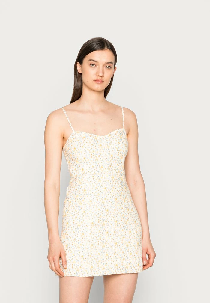 Abercrombie & Fitch CORSET SEAMED DRESS - Day Dress - Yellow 1 Abercrombie & Fitch CORSET SEAMED DRESS - Day Dress - Yellow