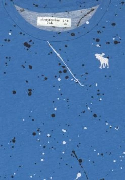 Abercrombie & Fitch ZALANDO BASIC MALE 3 PACK - Basic T-shirt - Blue Splatter/forget-me-blue/grey -Abercrombie & Fitch Shop 5e1ada541ec64d9b94990d8ab06cbe73