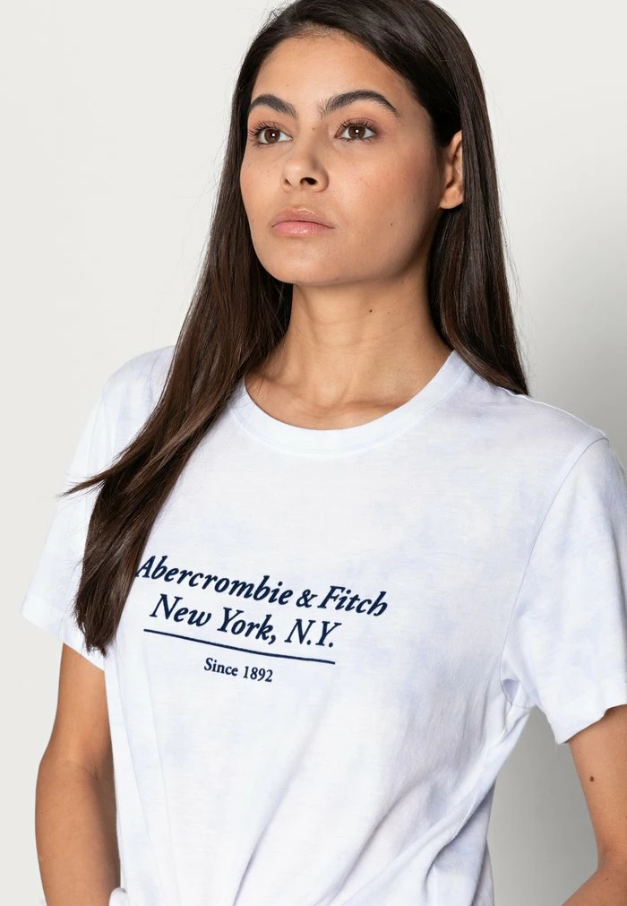 Abercrombie & Fitch RELAXED - Print T-shirt - Light Blue 4 Abercrombie & Fitch RELAXED - Print T-shirt - Light Blue - Image 4