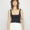 Abercrombie & Fitch SEAMLESS CAMI TINY - Top - Black