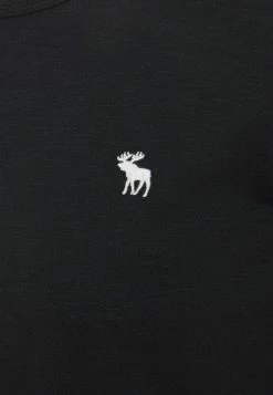 Abercrombie & Fitch ICON CREW TEE - Basic T-shirt - Black -Abercrombie & Fitch Shop 610f947d3c914fb7b4c7df0f7af95547