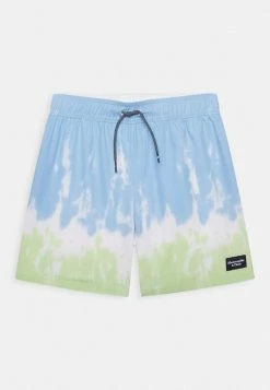 Abercrombie & Fitch TRUNK BLUE GREEN PLACED DYE EFFECT - Swimming Shorts - Bluegreen Allover