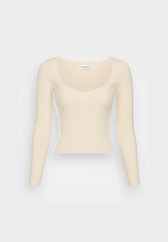 Abercrombie & Fitch SPONGEY VOOP - Jumper - Cream 4 Abercrombie & Fitch SPONGEY VOOP - Jumper - Cream - Image 4