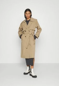 Abercrombie & Fitch LONG ANORAK - Trenchcoat - Tigers Eye
