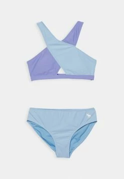 Abercrombie & Fitch HIGH NECK WRAP FRONT - Bikini - Blue
