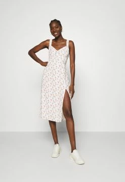 Abercrombie & Fitch CINCH FRONT MIDI DRESS - Day Dress - White